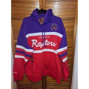 Toronto Raptors Mitchell and Ness  Purple Head Coach Pullover Hoodie XL